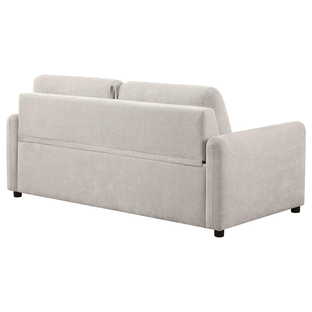 Sofá cama tapizado Rylie con colchón tamaño queen beige