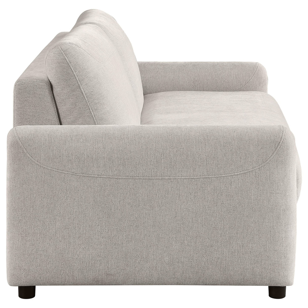 Sofá cama tapizado Rylie con colchón tamaño queen beige