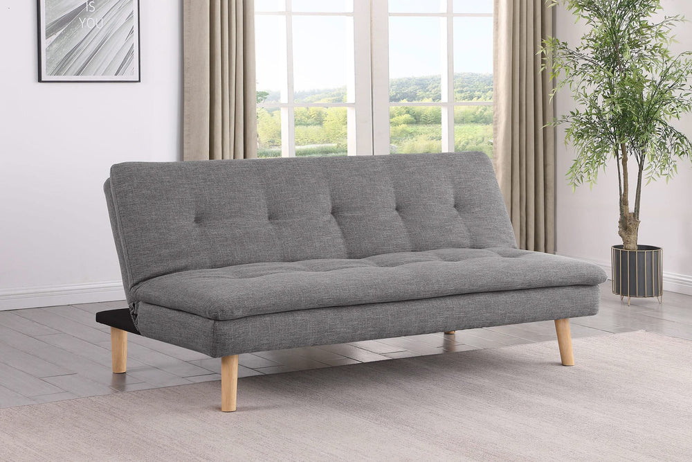 Sofá cama convertible capitoné tapizado Scout gris