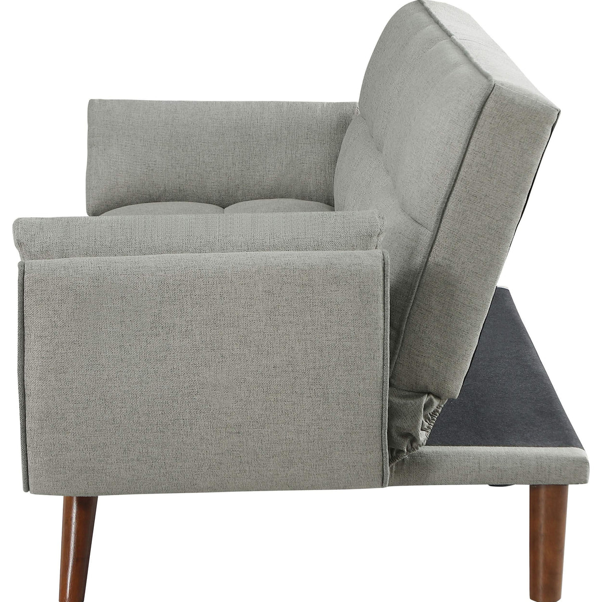 Sofá cama convertible capitoné tapizado Caufield gris