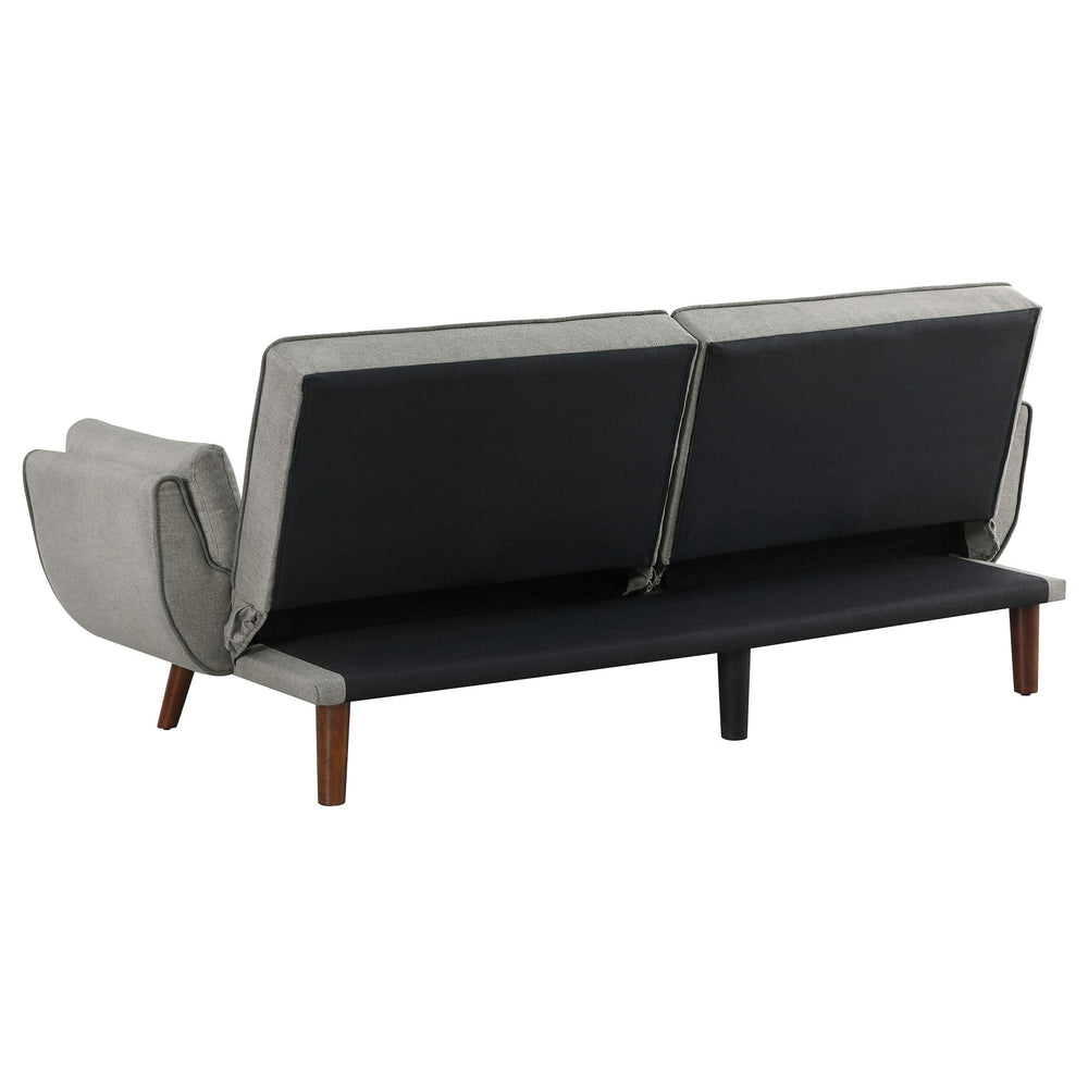 Sofá cama convertible capitoné tapizado Caufield gris
