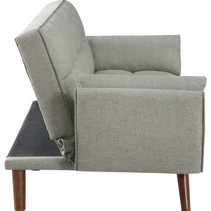 Sofá cama convertible capitoné tapizado Caufield gris