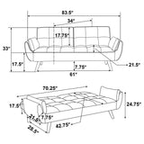 Sofá cama convertible capitoné tapizado Caufield gris