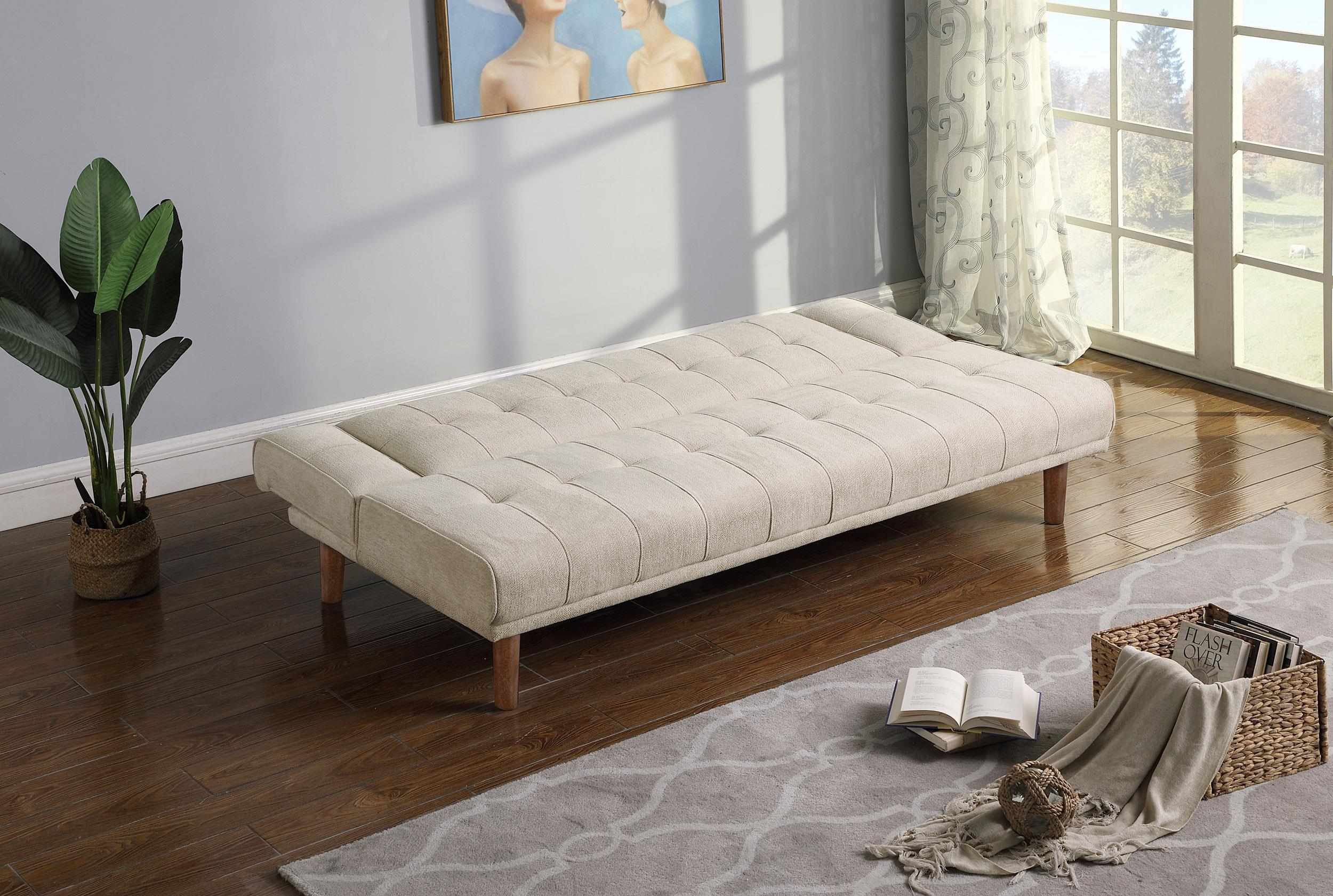 Joan Upholstered Sofa Bed Beige