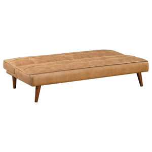 Sofá cama convertible Jenson tapizado con mechones en color marrón silla de montar