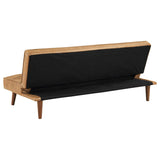 Sofá cama convertible Jenson tapizado con mechones en color marrón silla de montar