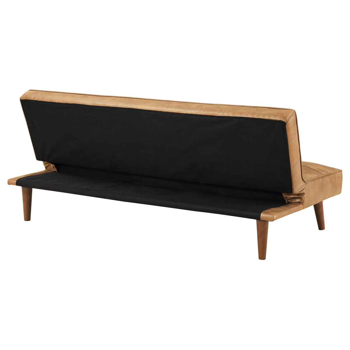 Sofá cama convertible Jenson tapizado con mechones en color marrón silla de montar