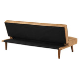 Sofá cama convertible Jenson tapizado con mechones en color marrón silla de montar