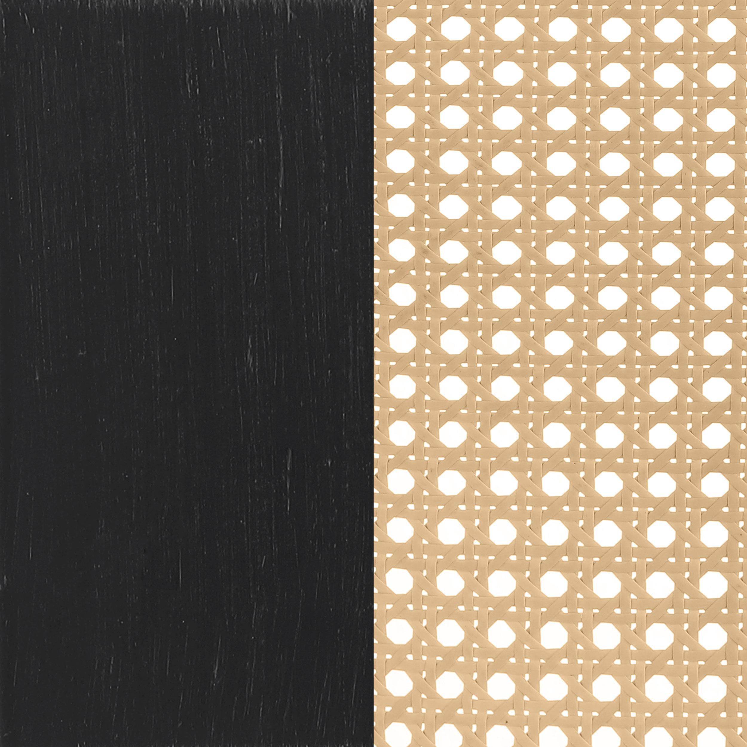 Lanewood Open Cane Webbing Metal Eastern King Bed Black