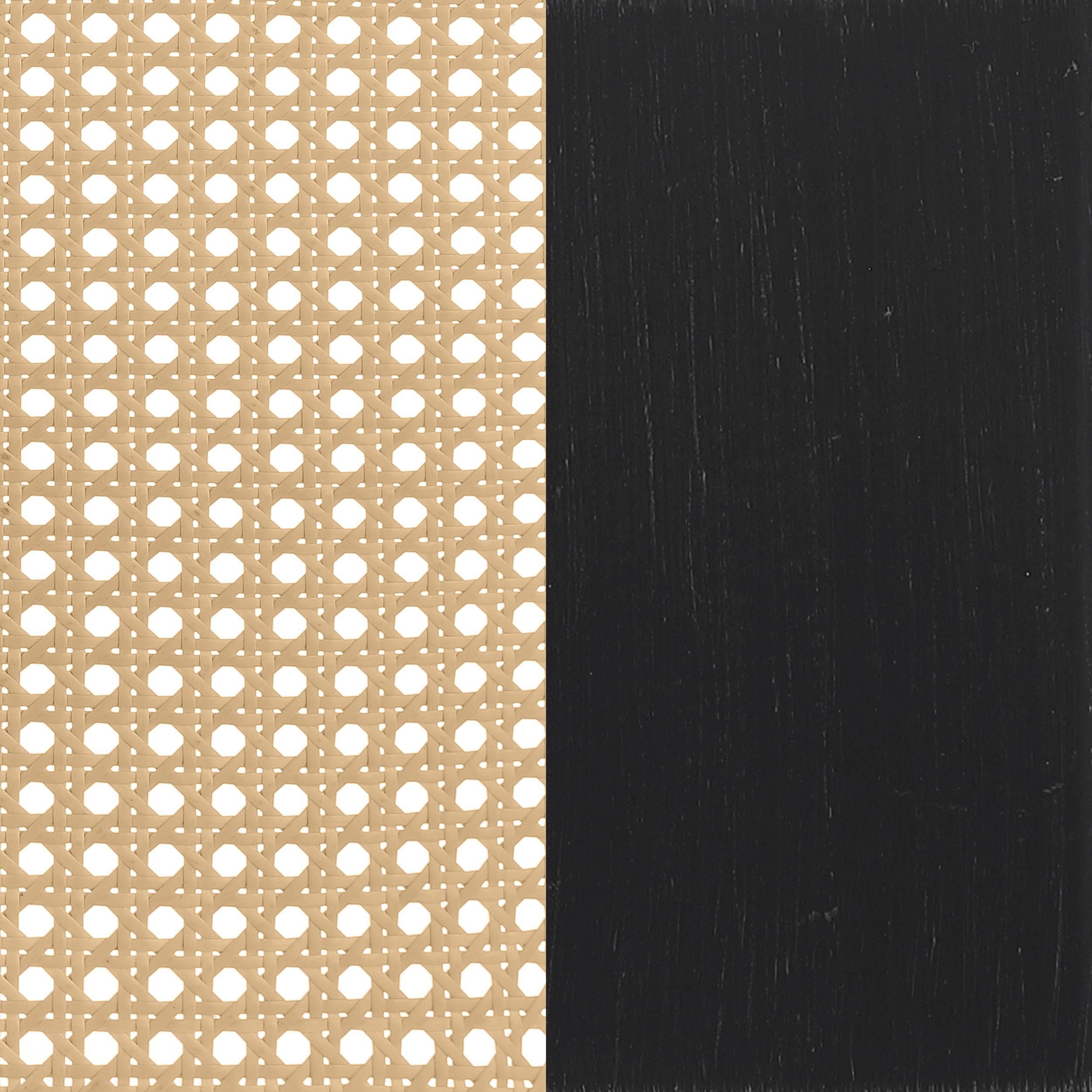 Lanewood Open Cane Webbing Metal Queen Bed Black