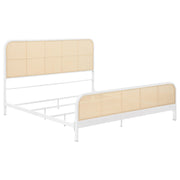 Lanewood Open Cane Webbing Metal Eastern King Bed White
