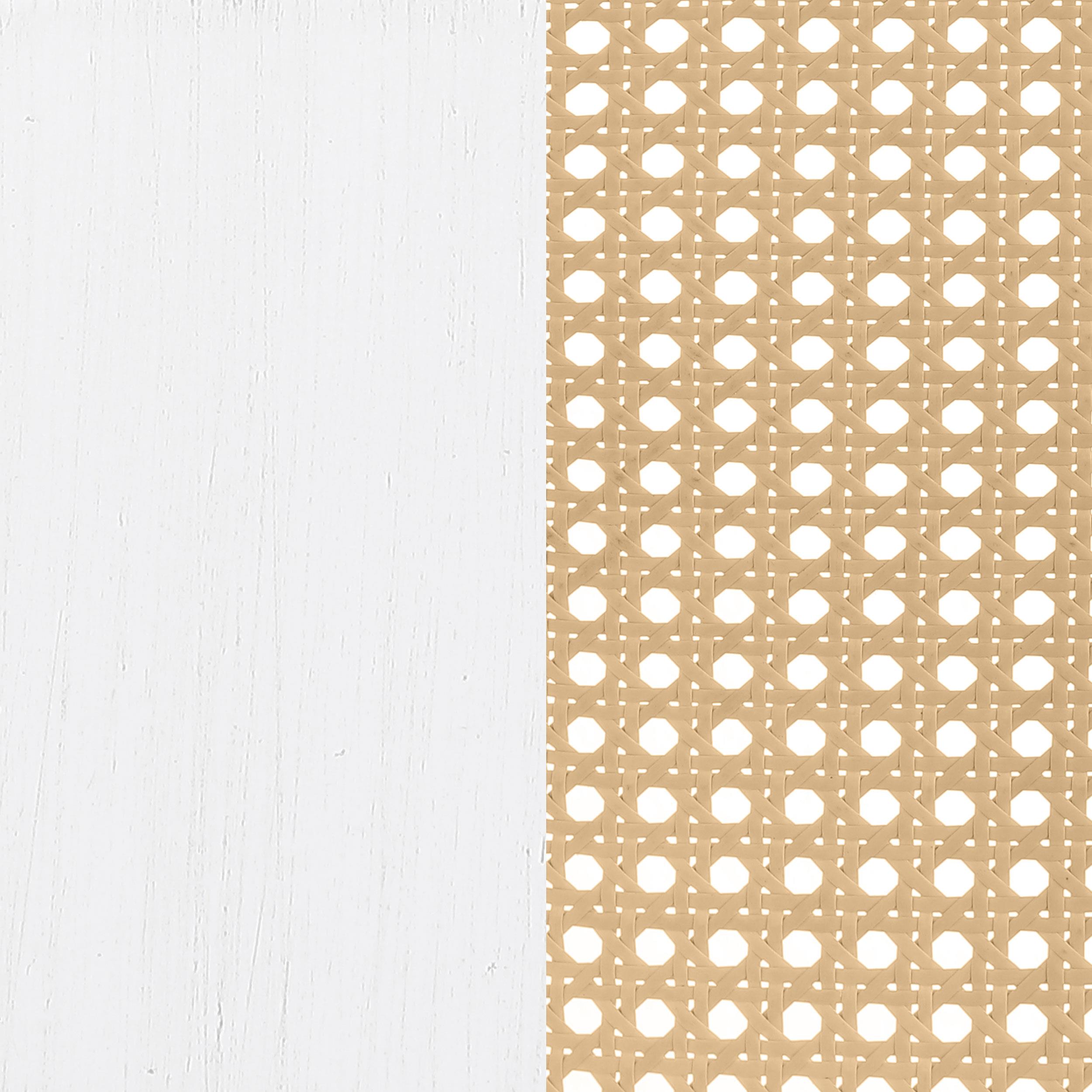 Lanewood Open Cane Webbing Metal Eastern King Bed White