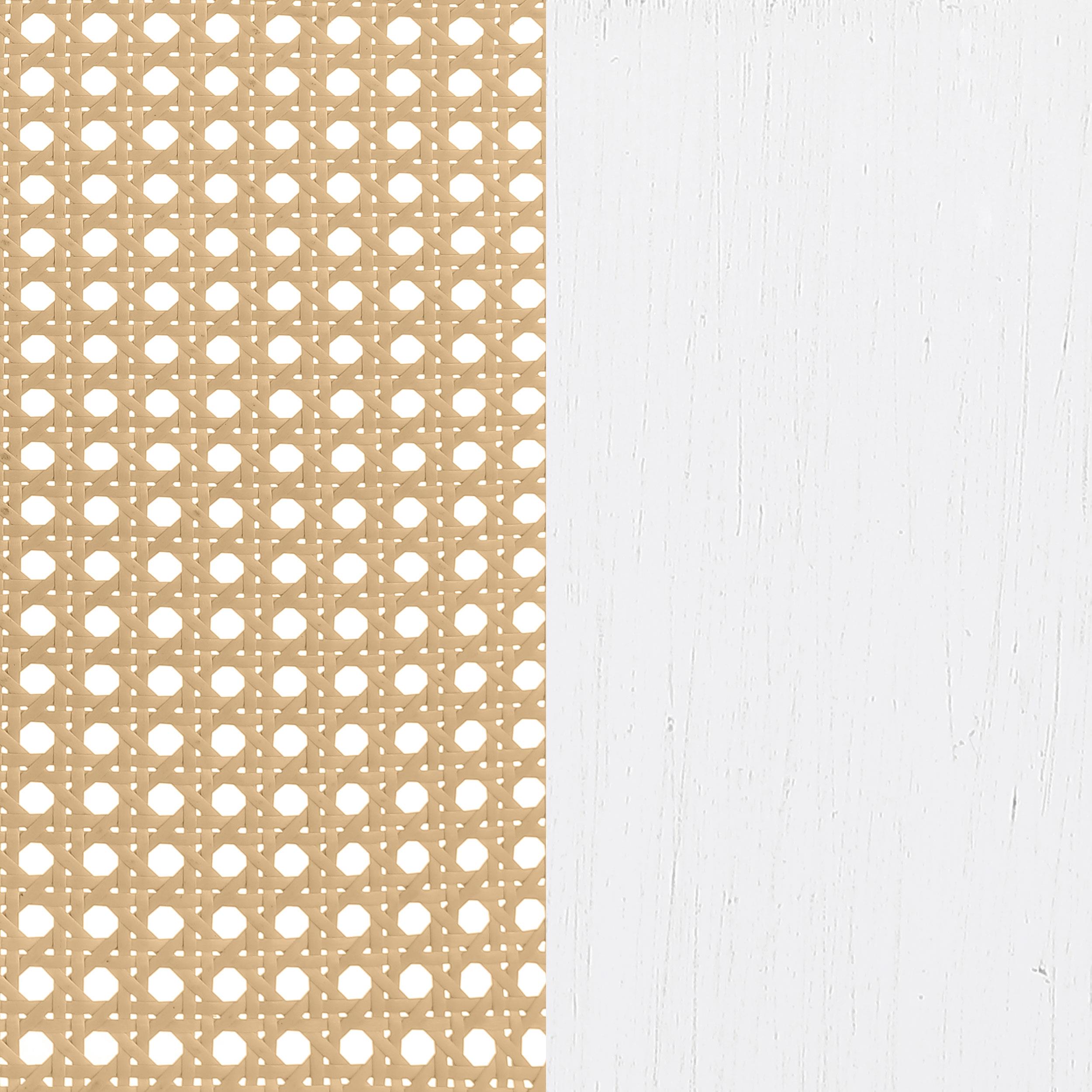 Lanewood Open Cane Webbing Metal Queen Bed White