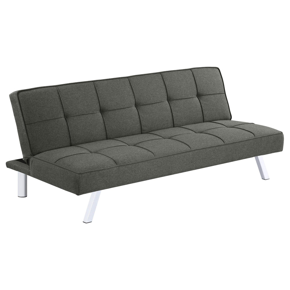 Sofá cama convertible capitoné tapizado Joel gris