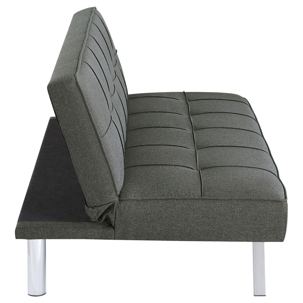 Sofá cama convertible capitoné tapizado Joel gris