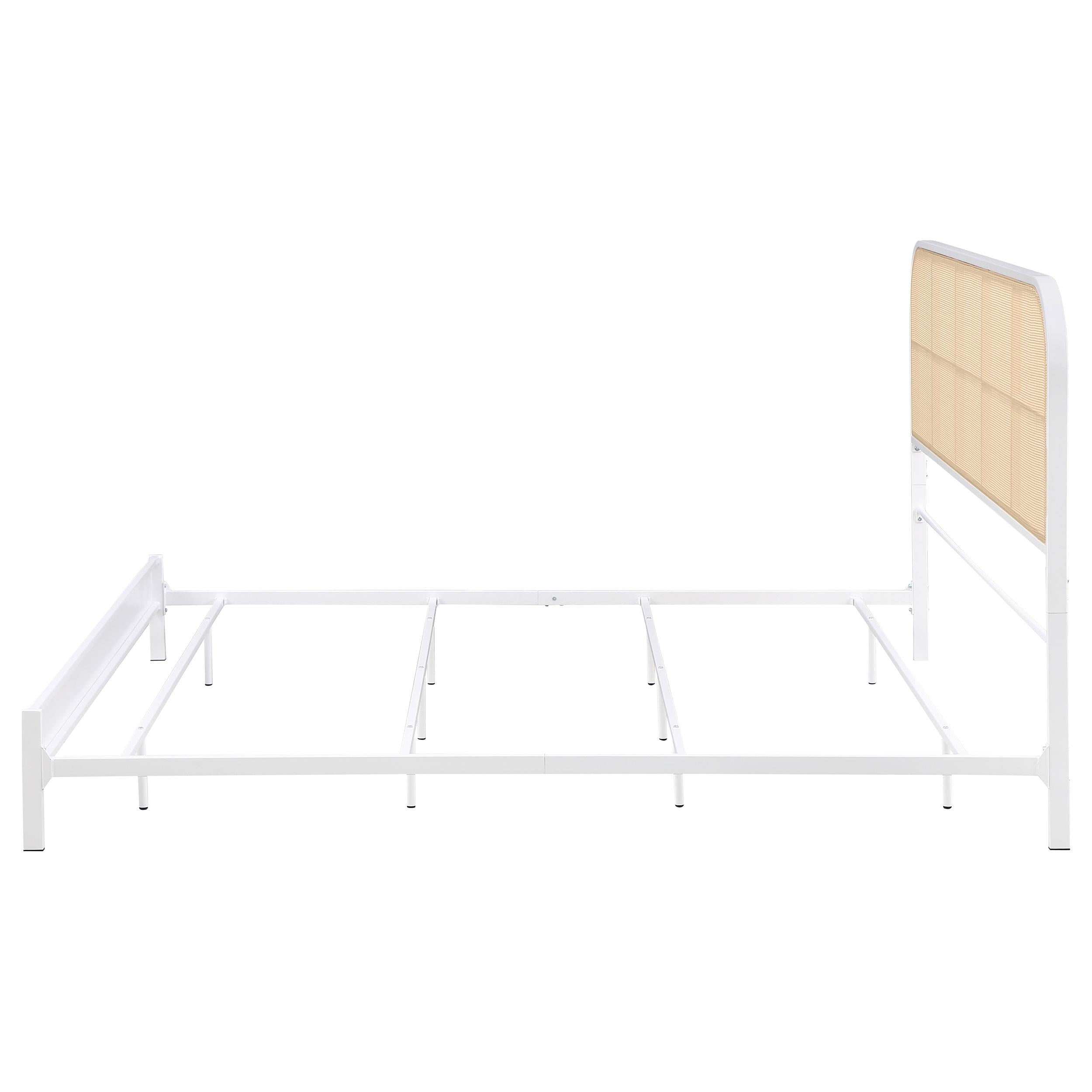 Amherst Radio Weave Rattan Metal Eastern King Bed White