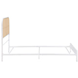 Cama individual Amherst Radio Weave de ratán y metal, color blanco