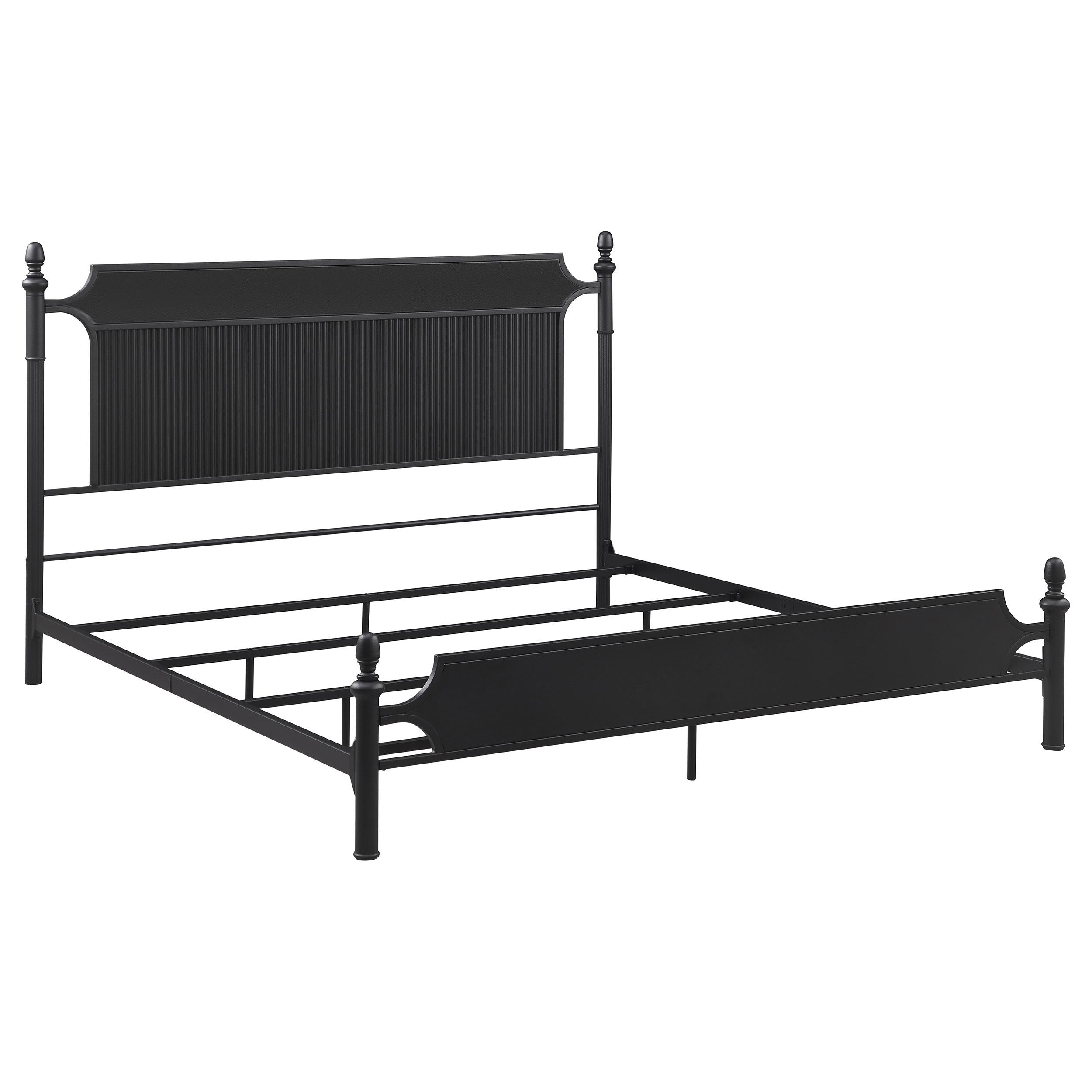 Cameron 51-inch Metal Eastern King Panel Bed Black