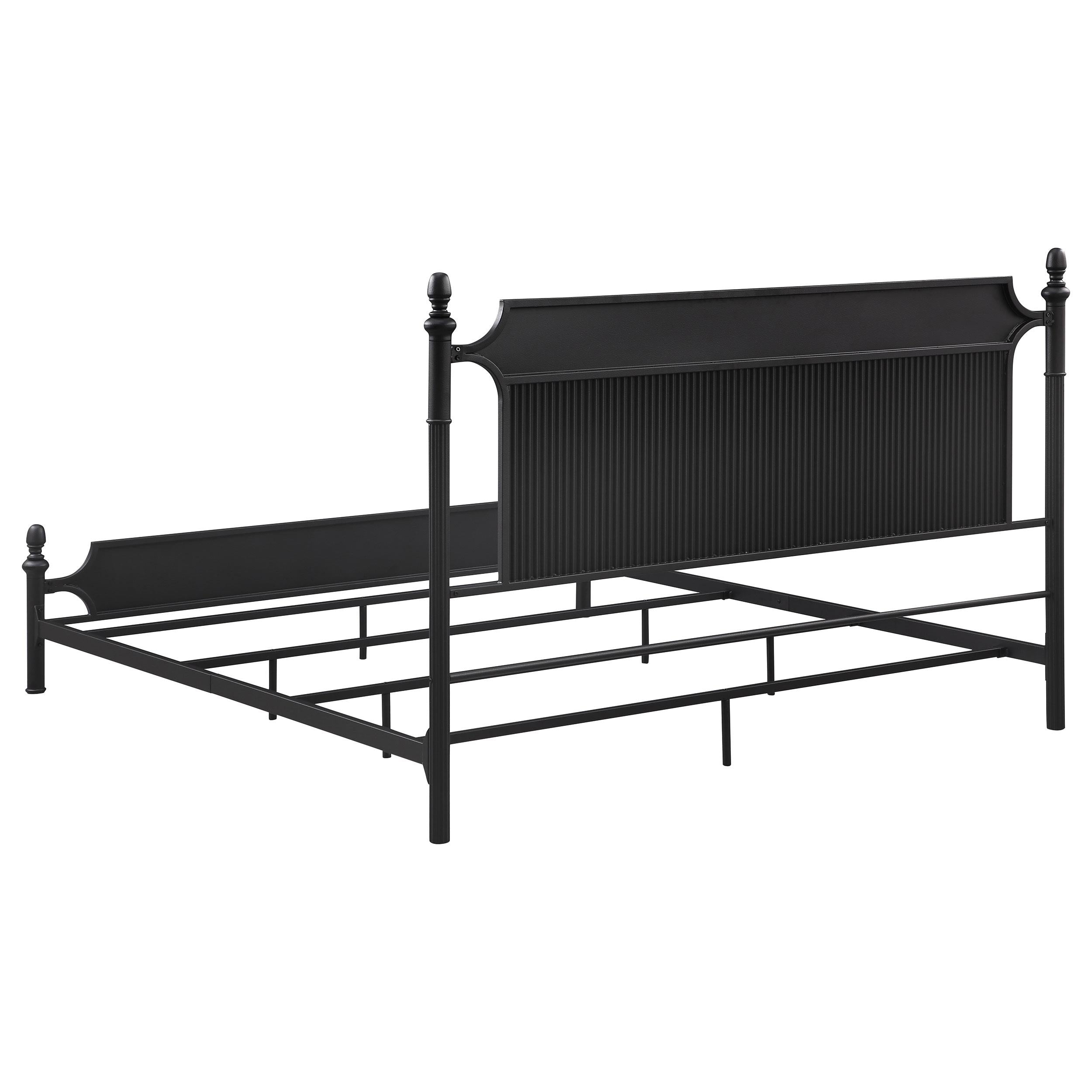 Cameron 51-inch Metal Eastern King Panel Bed Black