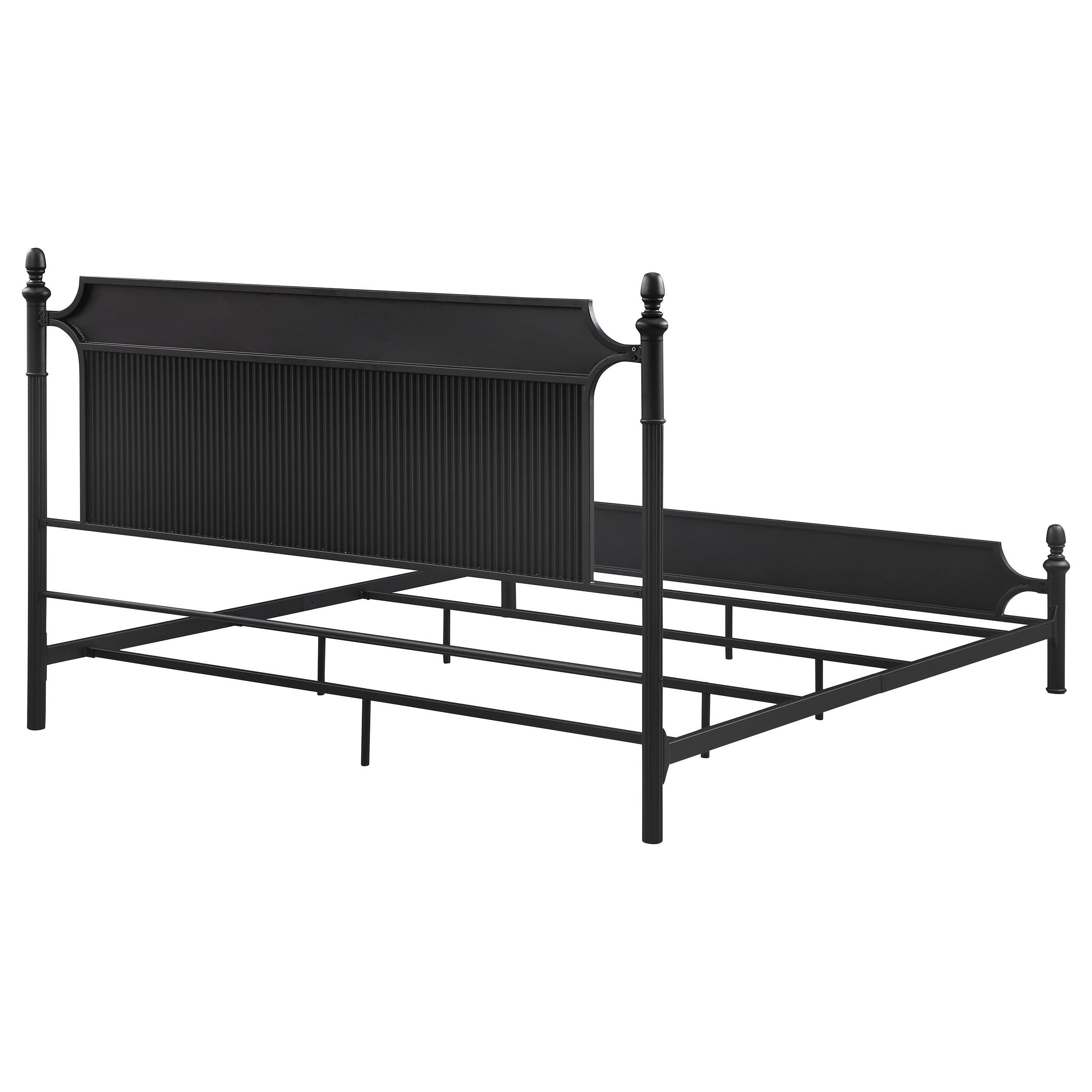 Cameron 51-inch Metal Eastern King Panel Bed Black