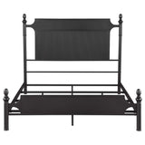 Cama Queen Cameron de 51 pulgadas con paneles de metal, color negro