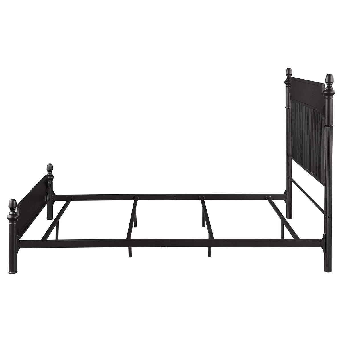 Cama Queen Cameron de 51 pulgadas con paneles de metal, color negro