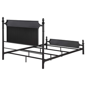 Cama Queen Cameron de 51 pulgadas con paneles de metal, color negro