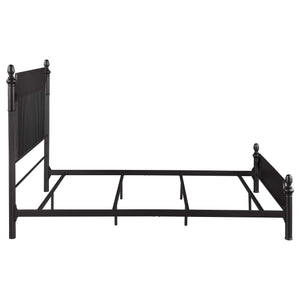 Cama Queen Cameron de 51 pulgadas con paneles de metal, color negro