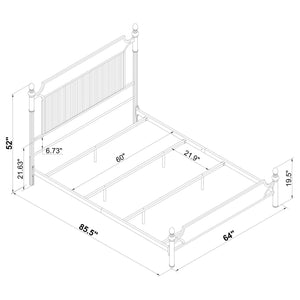 Cama Queen Cameron de 51 pulgadas con paneles de metal, color negro
