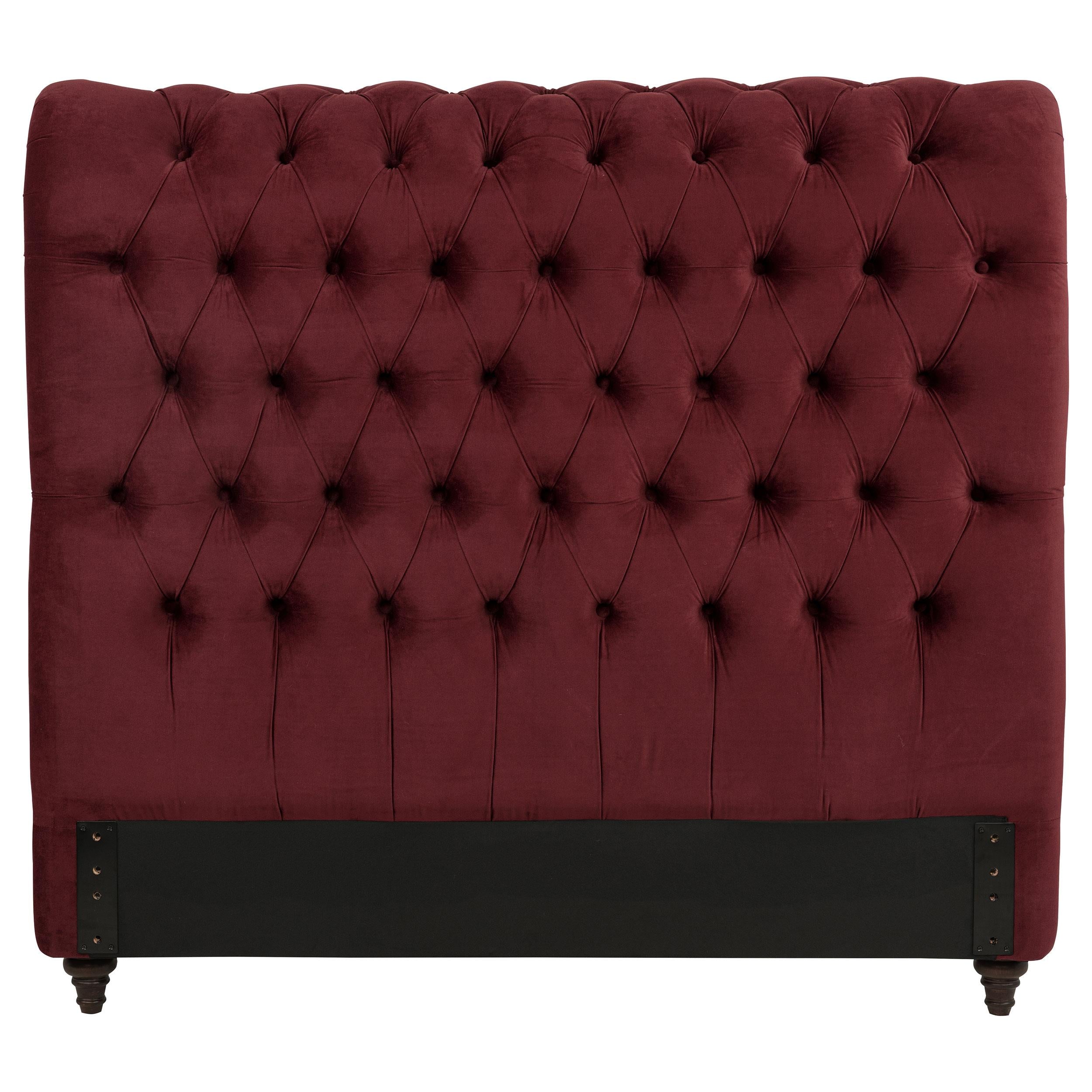 Devon 57-inch Upholstered Full Headboard Wine Red