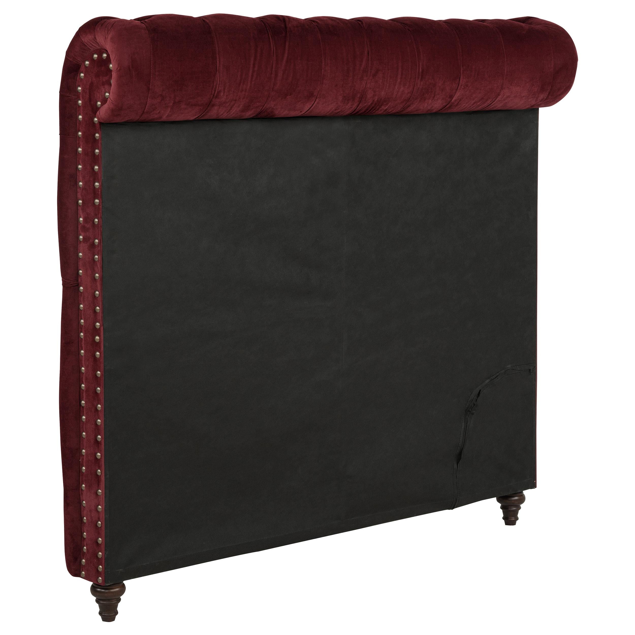 Devon 57-inch Upholstered Full Headboard Wine Red
