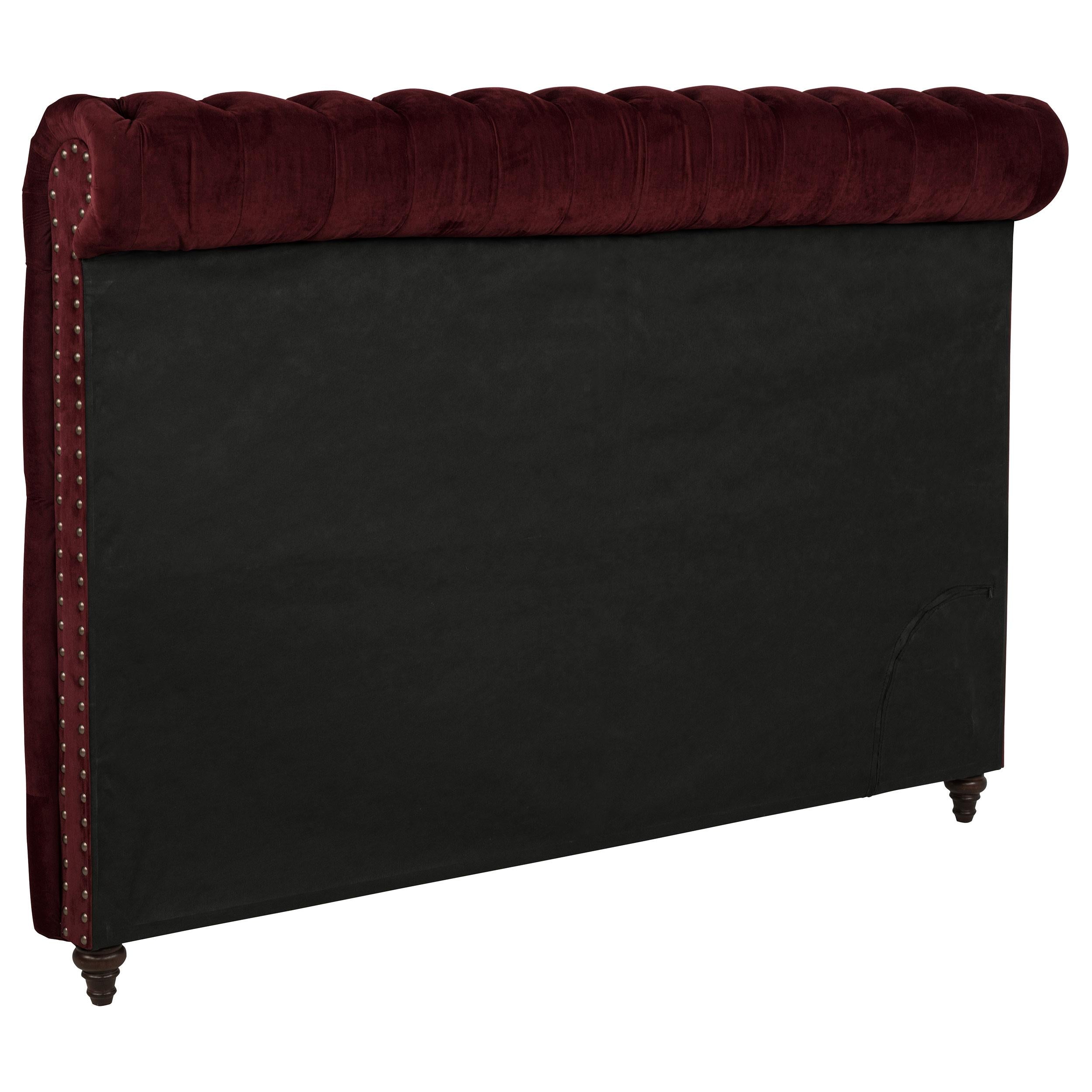 Devon 57-inch Upholstered Eastern King Headboard Wine Red