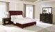 Juego de dormitorio Devon California King de 4 piezas en rojo y roble oscuro