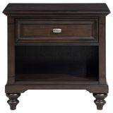 Juego de dormitorio Devon California King de 4 piezas en rojo y roble oscuro
