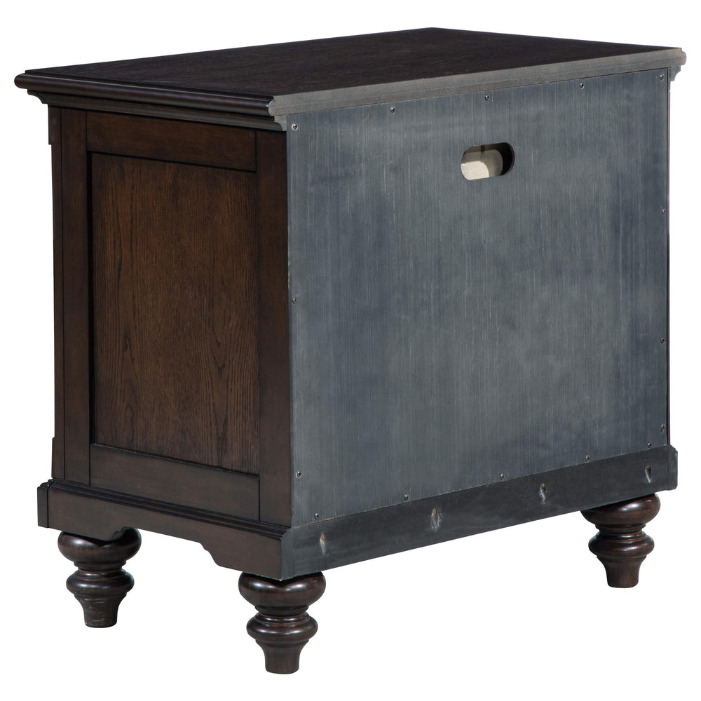 Juego de dormitorio Devon California King de 4 piezas en rojo y roble oscuro