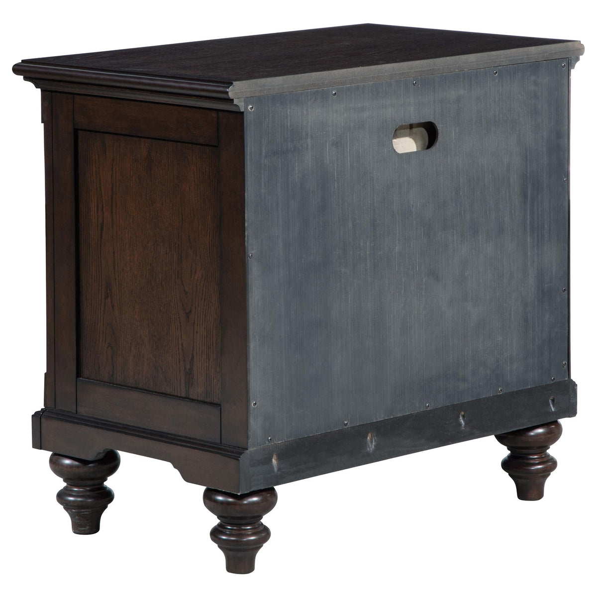 Juego de dormitorio Devon California King de 4 piezas en rojo y roble oscuro