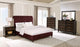 Juego de dormitorio Devon California King de 5 piezas en rojo y roble oscuro
