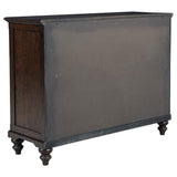 Juego de dormitorio Devon California King de 5 piezas en rojo y roble oscuro