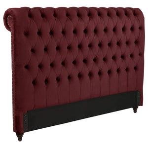 Cabecera Devon tapizada California King de 57 pulgadas, color vino tinto
