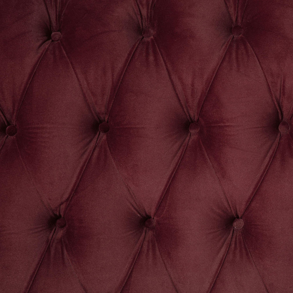 Cama tapizada Devon California King de 57 pulgadas con paneles en color vino tinto