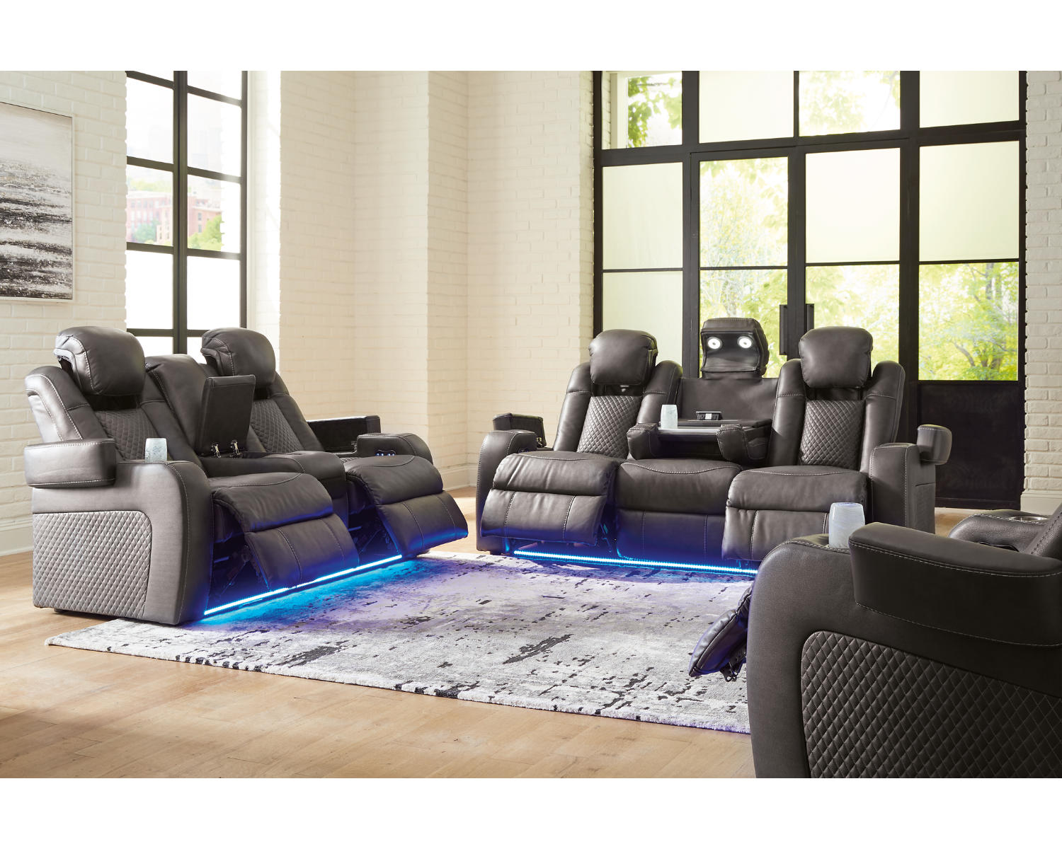 Fyne-Dyme Power Reclining Sofa, Loveseat and Recliner