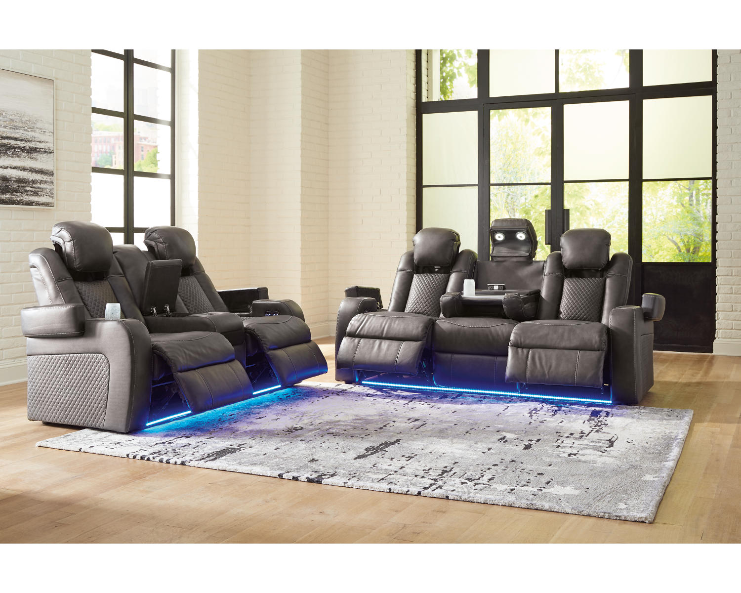 Fyne-Dyme Power Reclining Sofa and Loveseat