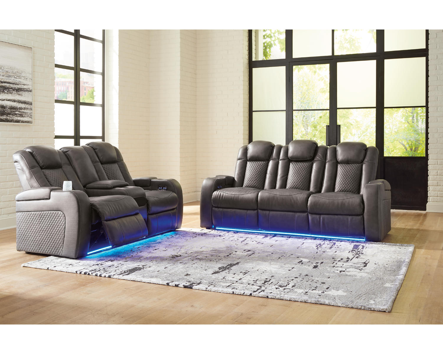 Fyne-Dyme Power Reclining Sofa and Loveseat