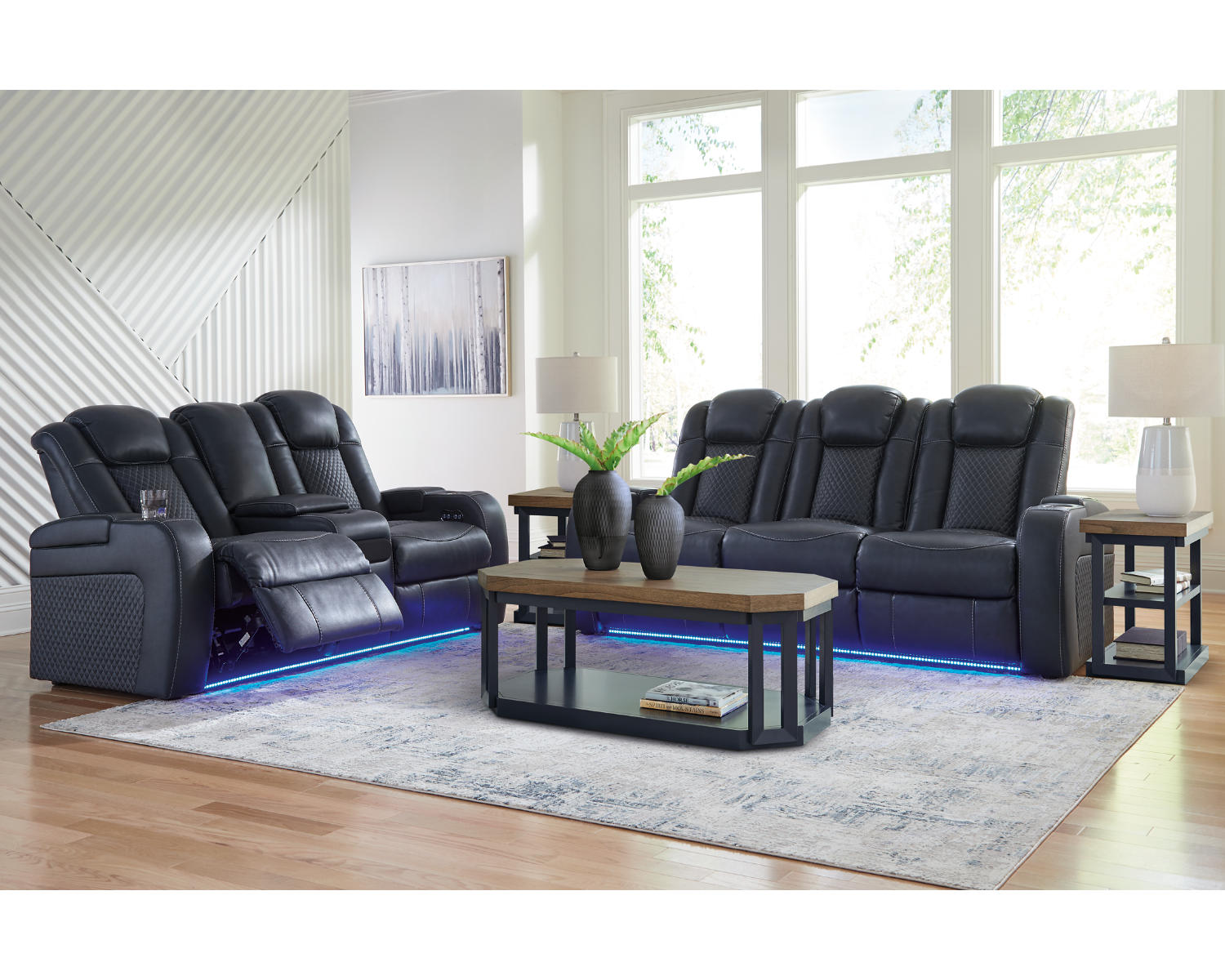 Fyne-Dyme Power Reclining Sofa, Loveseat and Recliner