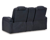 Loveseat eléctrico reclinable Fyne-Dyme con consola