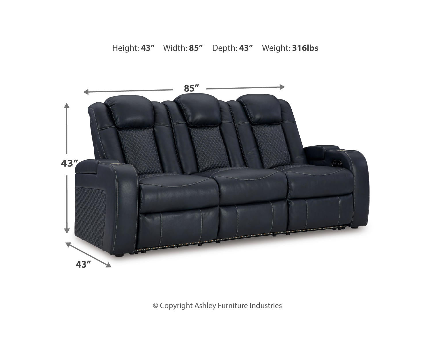 Fyne-Dyme Power Reclining Sofa, Loveseat and Recliner