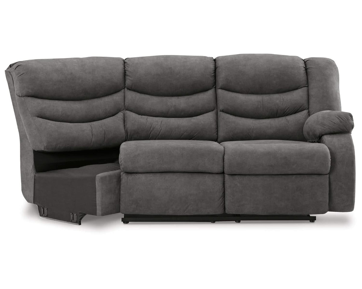 Loveseat reclinable con brazo derecho y media cuña Partymate