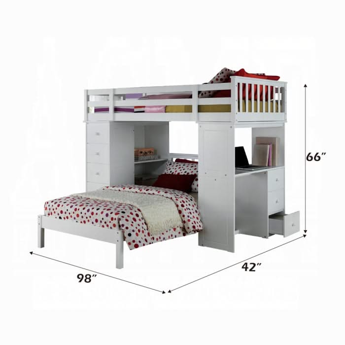 Cama alta doble Freya con espacio de almacenamiento