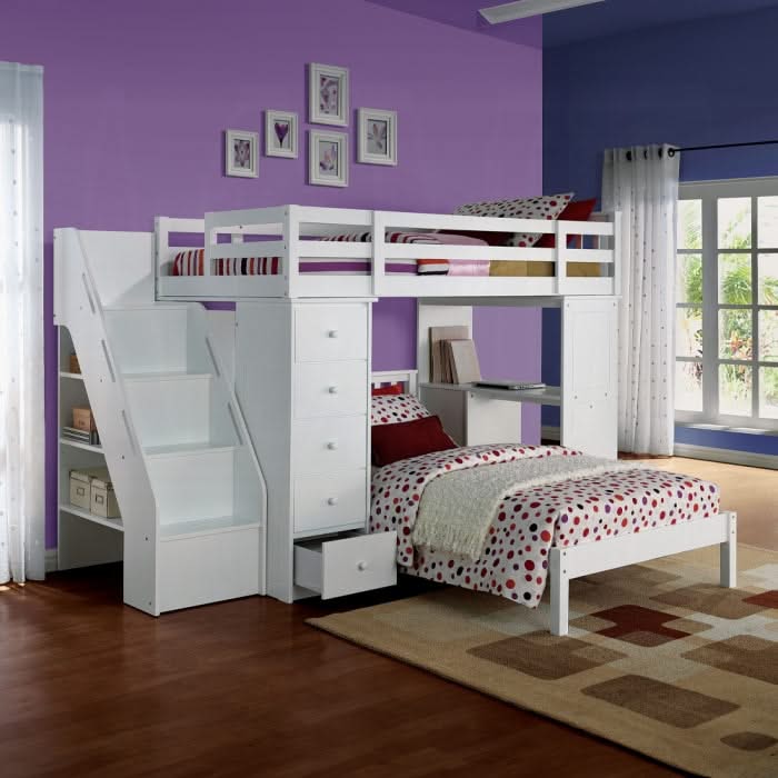 Cama alta doble Freya con espacio de almacenamiento