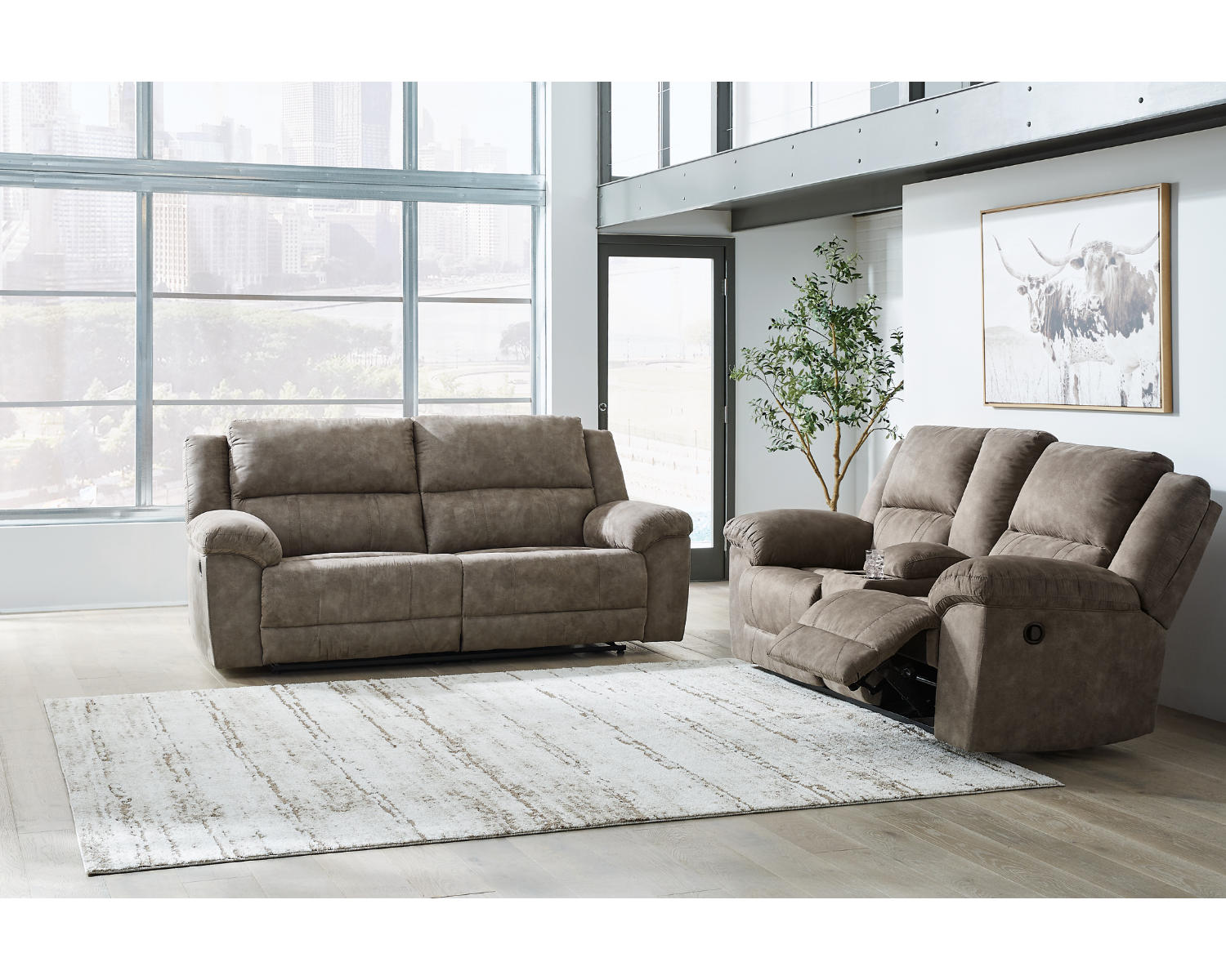 Laresview Reclining Sofa and Loveseat